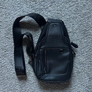 Boss Textured Black Belt/crossbody Bag